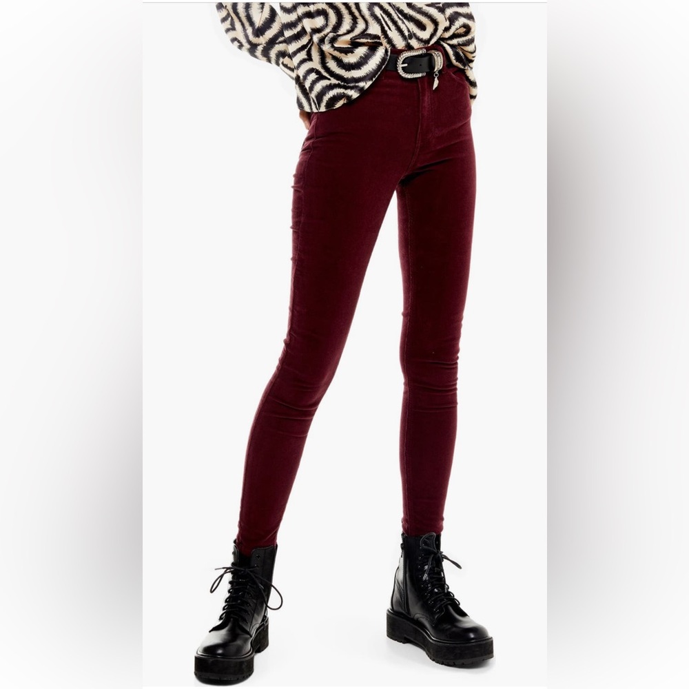 Topshop burgundy corduroy jeans - size 26
